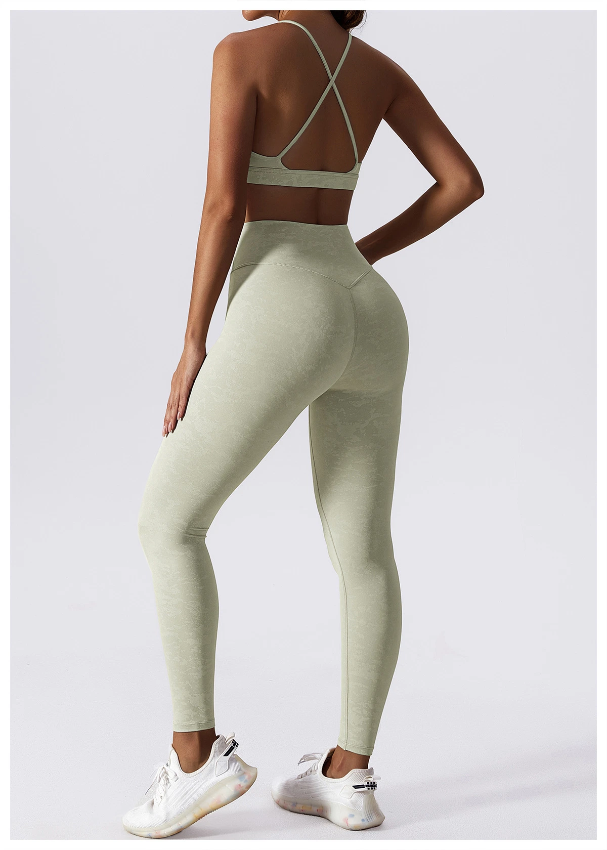 Femmes Logo Personnalisé Entraînement Sport Yoga Leggings et Ensemble de Soutien-Gorge