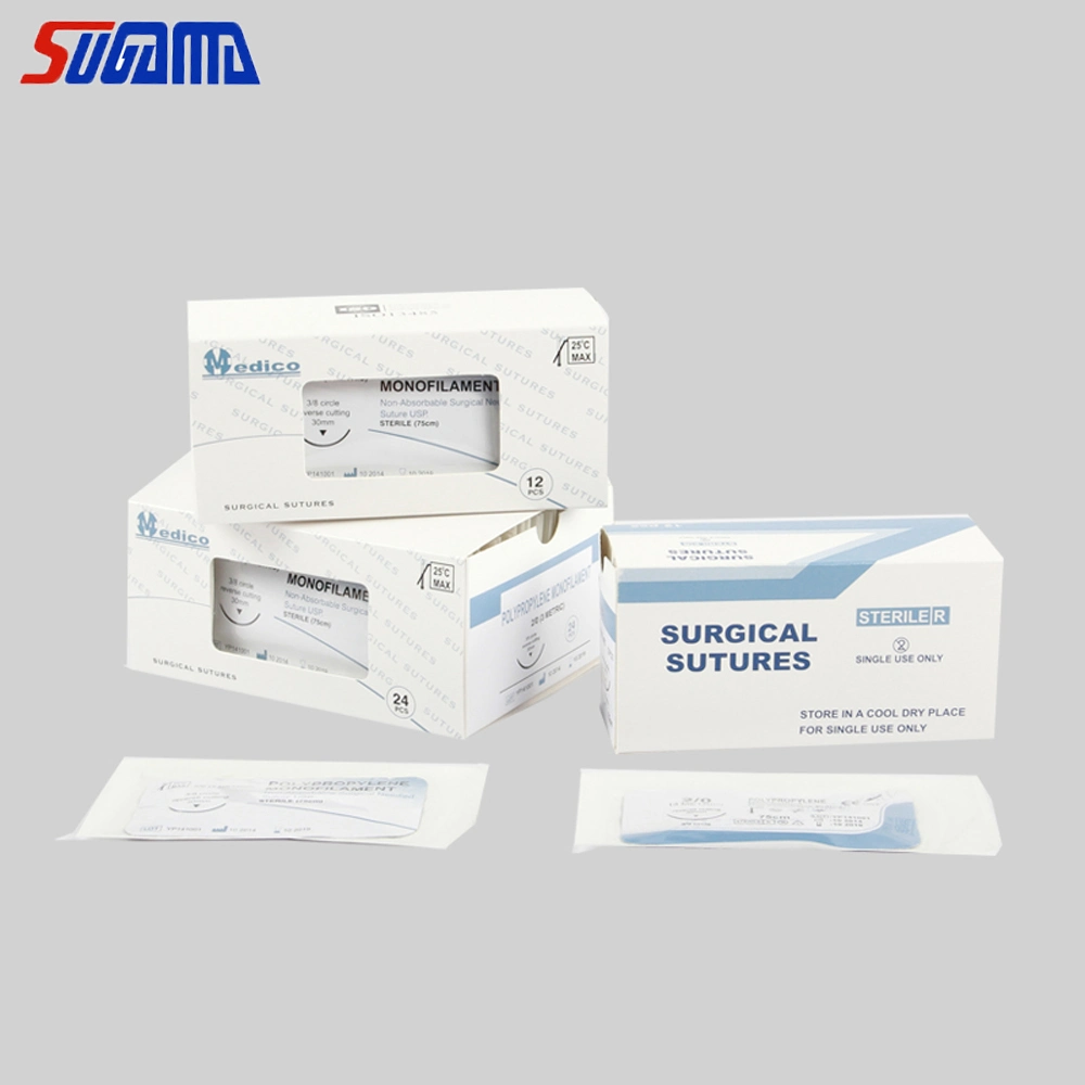 Disposable Sterilized Non-Absorbable Surgical Cassette Polyester Suture for Veterinary Use