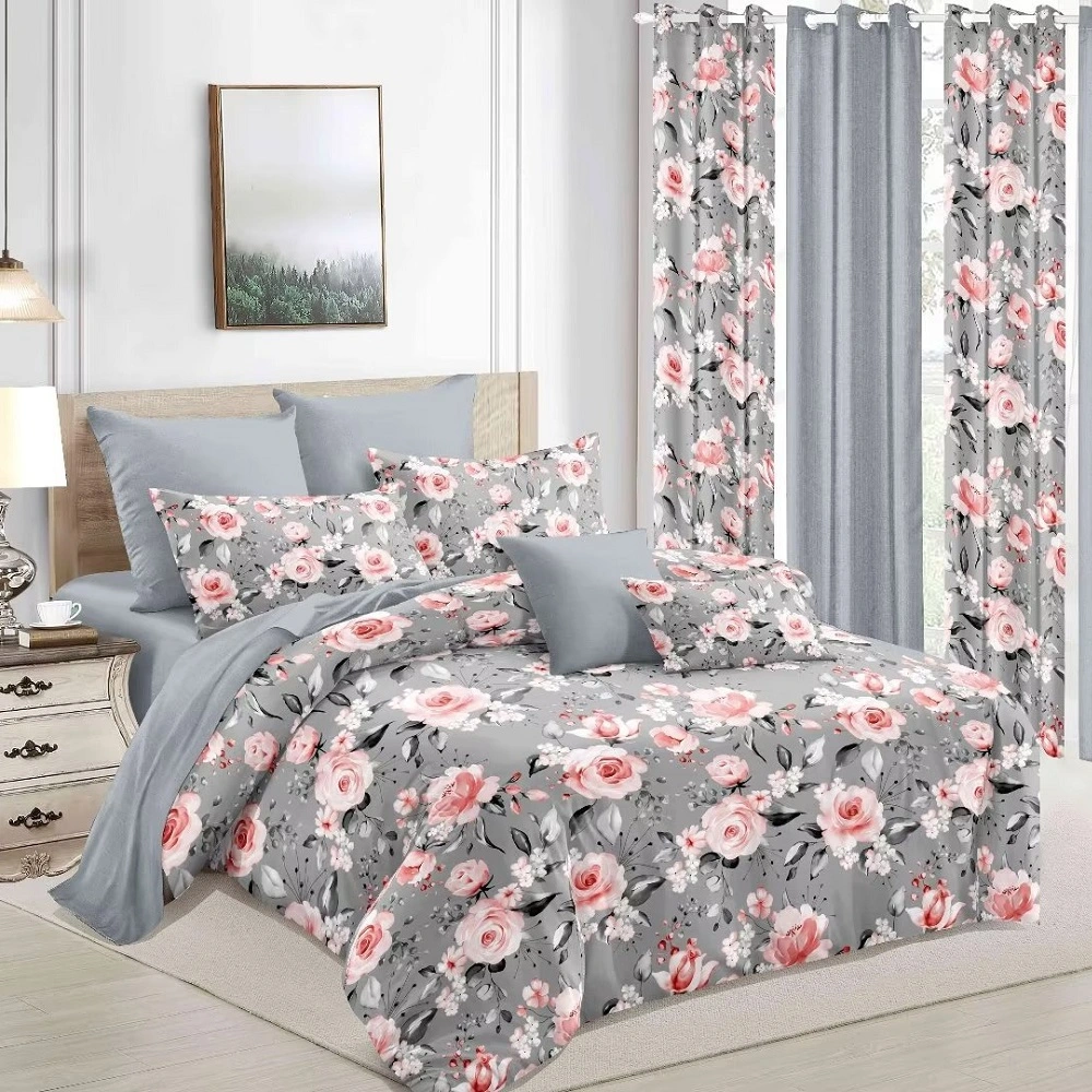 El precio barato al por mayor 3D Digital impreso cortinas Dormitorio Ropa de cama Ropa de cama con la cortina