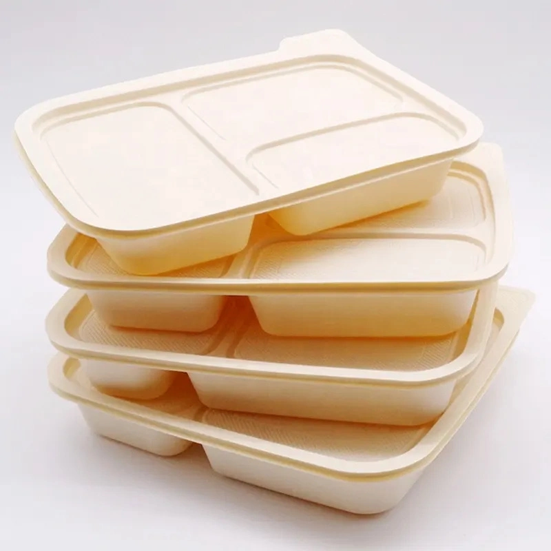 Take Away Fast Food Box Corn Starch Lunch Bowls Biodegradable Food Packaging Container