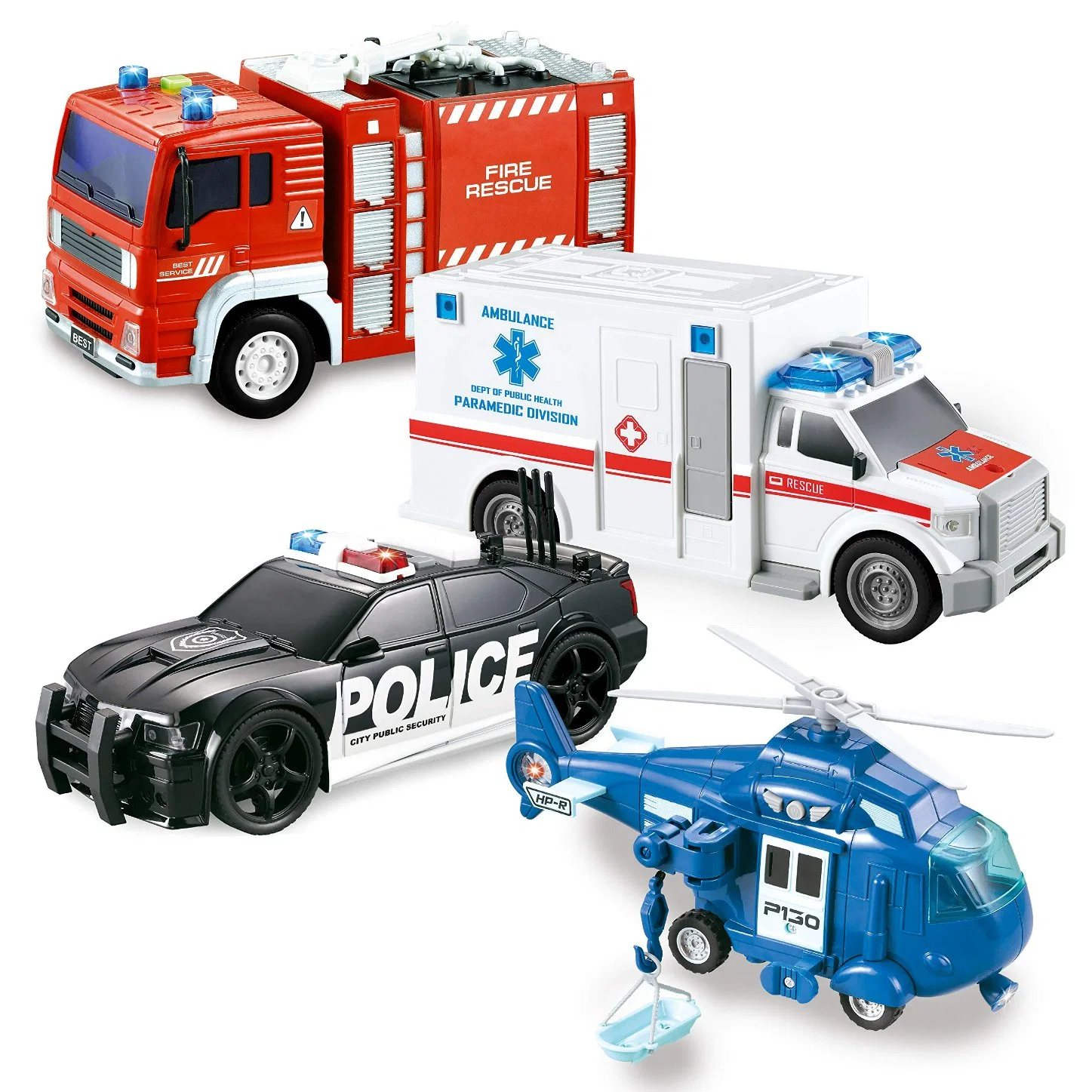 Hot Sale The Best Gift Toy for Boys Emergency Vehicle Toy Playsets