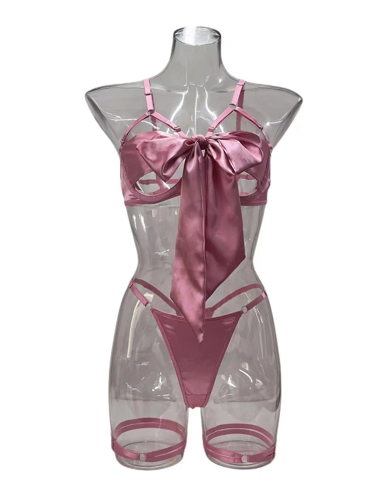 Skylark Wholesale/Supplier Sexy Bow Tie Three Piece Split Cut out Lingerie