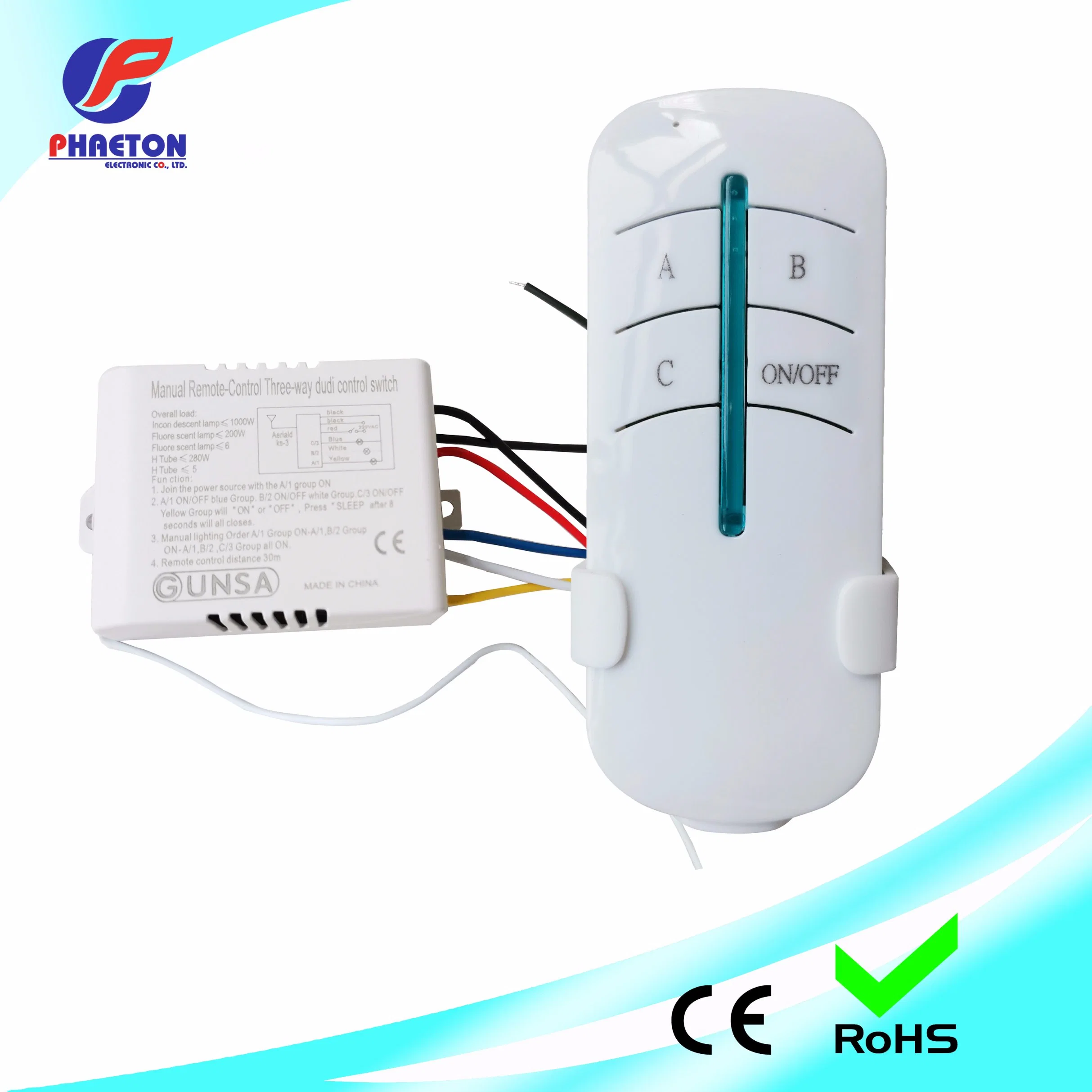 3 voies du contacteur de commande à distance 220V Telecontrol paragraphe commutateur numérique