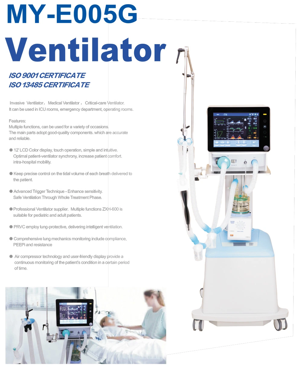 My-E005g Medical Device Invasive ICU Ventilator Breathing Machine