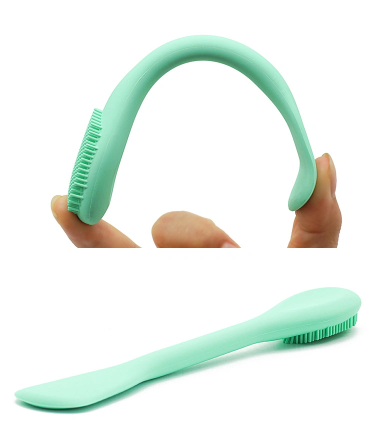 Hot Selling Long Handle Facial Cleansing Brush Silicone Exfoliation Cleaning Tool