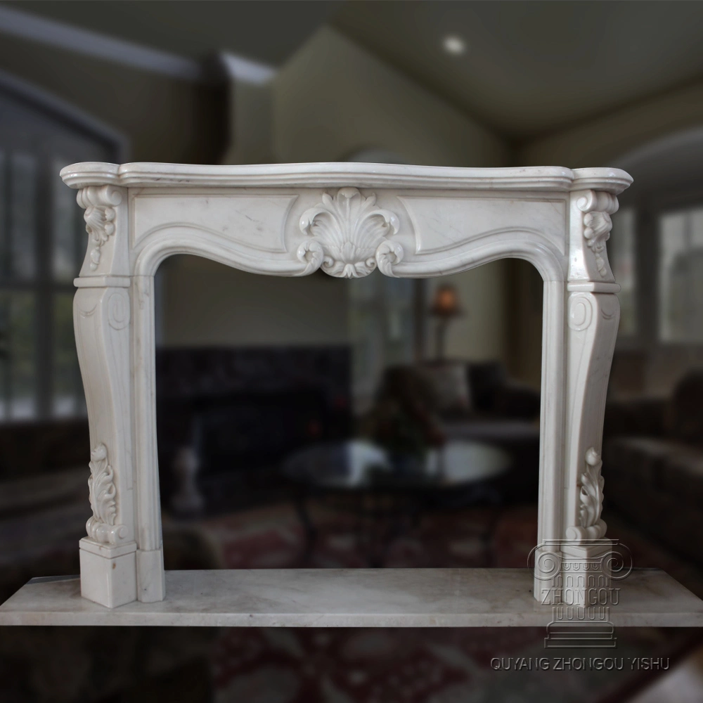 Elegant Stone Carving Marble Fireplace Surround for Home Decoration