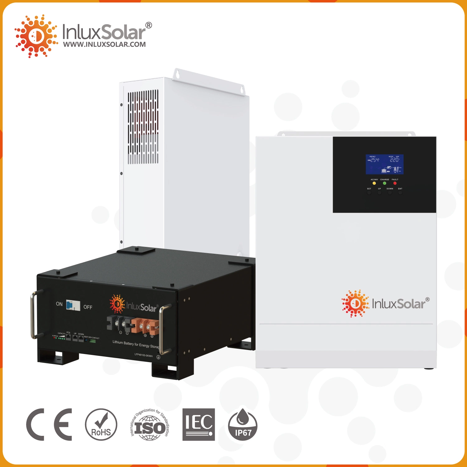 48V 200ah 10kwh Système de batterie au lithium LiFePO4 pour une utilisation domestique hors réseau avec onduleur hybride, onduleur hors réseau et panneaux solaires.