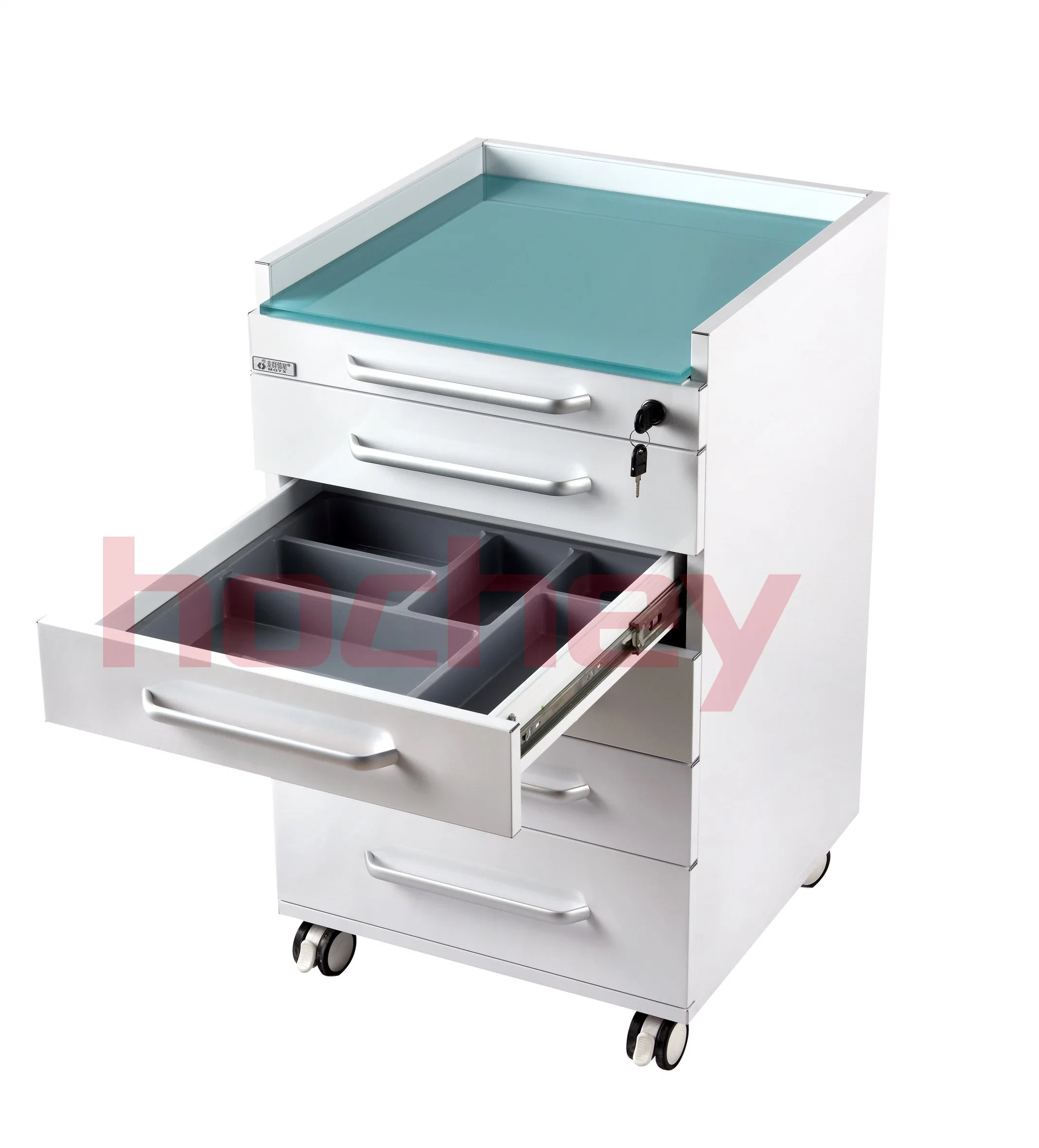 Hochey Medical Mobile 5 cajones de acero inoxidable única Clínica Dental Assistant gabinete médico