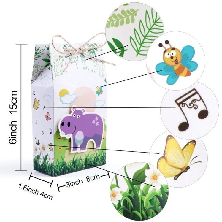 Jungle Party Decoration Baby Shower Birthday Animal Theme Party Favor Box