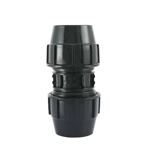 Large Black Straight Fitting PP Compression Fitting Valve ISO