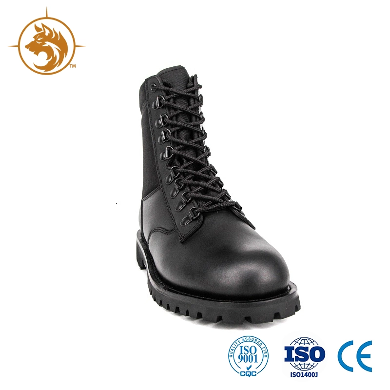 Durable Genuine Leather Black Military Style Combat Boot