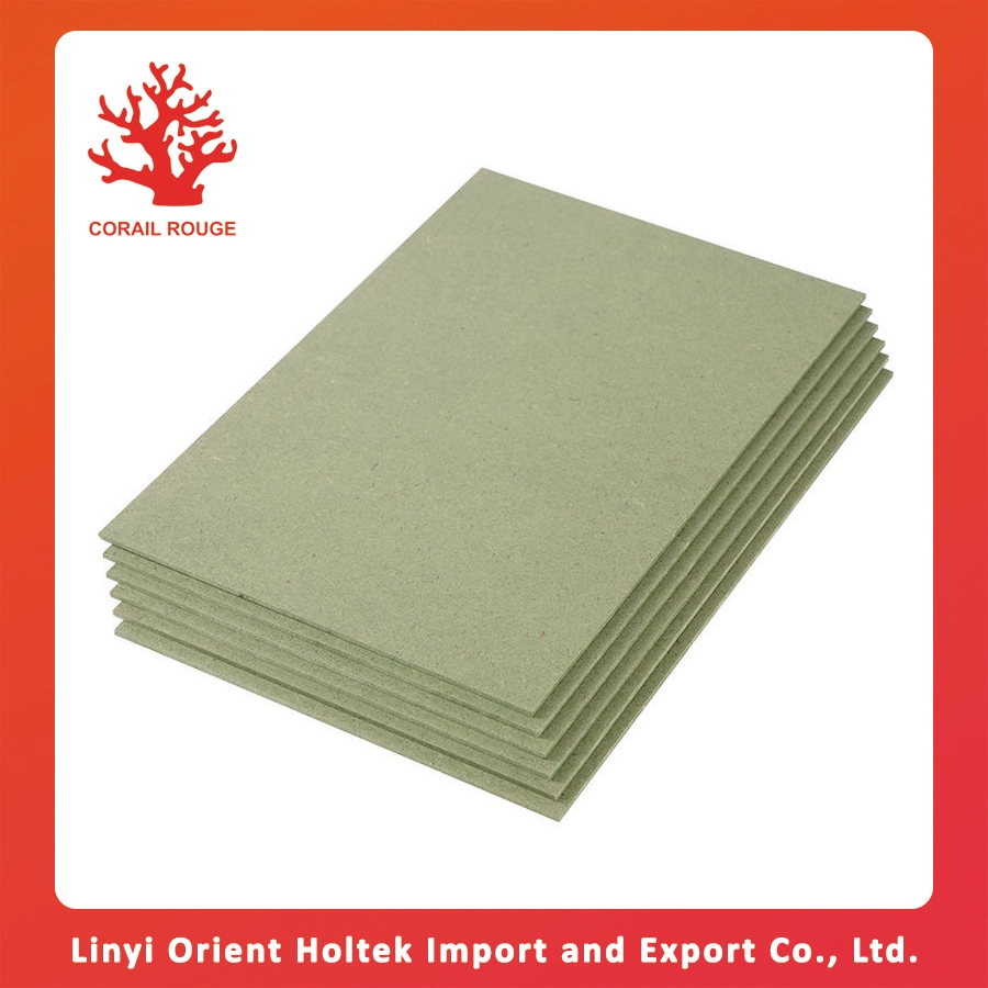 12mm HMR Green MDF resistente al agua Melamina frente Plain Raw PFL MDF