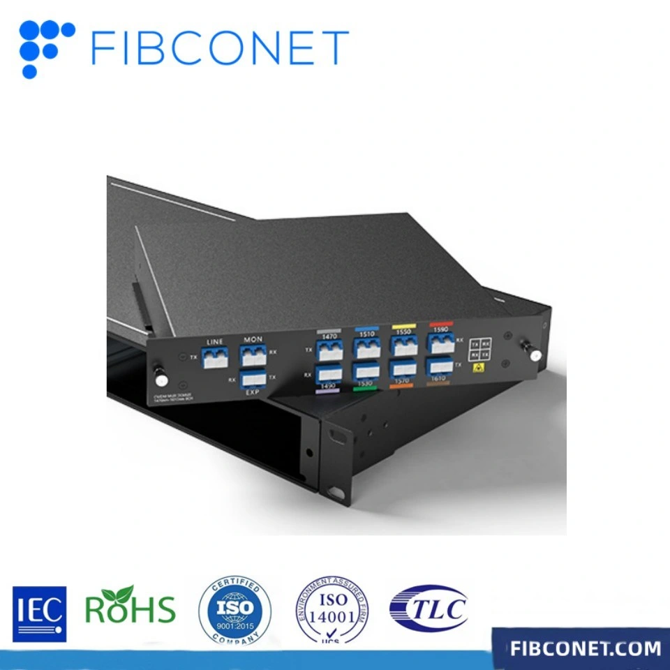 FTTH 8CH 1470-1610nm CWDM MUX Demux LC UPC Lgx Box وحدة CWDM البصرية من الألياف