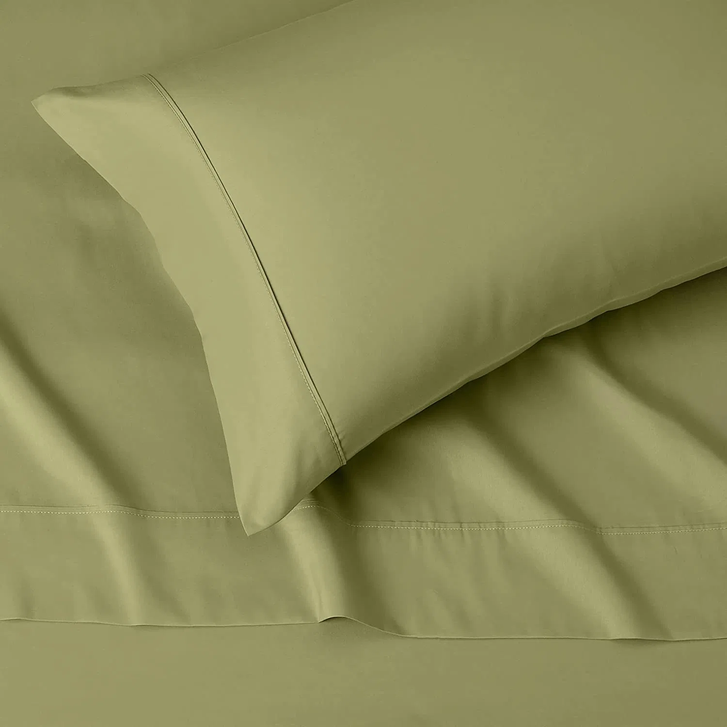 Lightweight Super Soft Easy Care Microfiber Bed Sheet Set - Queen Size Olive