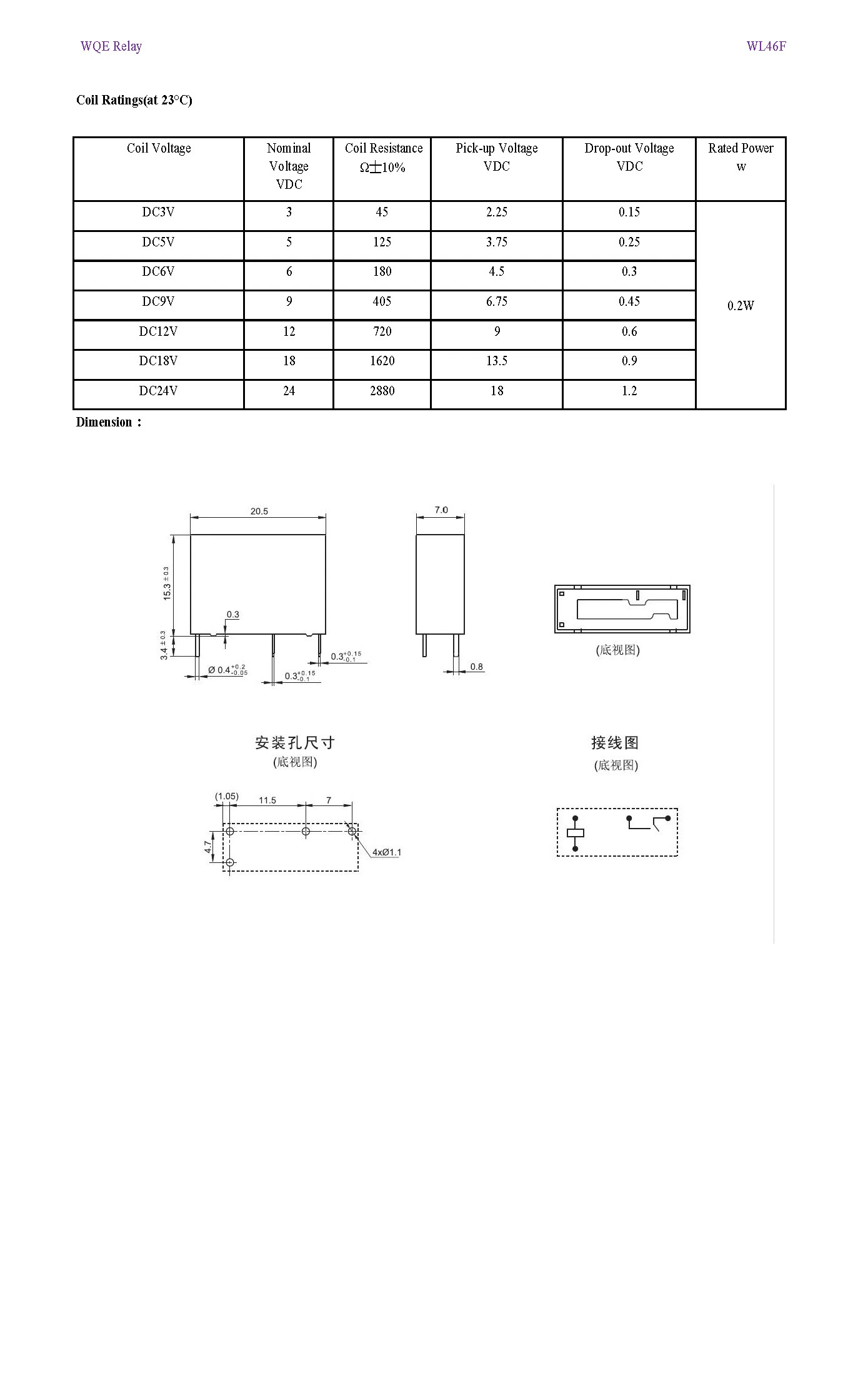 Miniature Relays 5A Power Relay for Communication Device Wl46f Noramally Open 4pin Signal Relay Ultra-Thin Rele