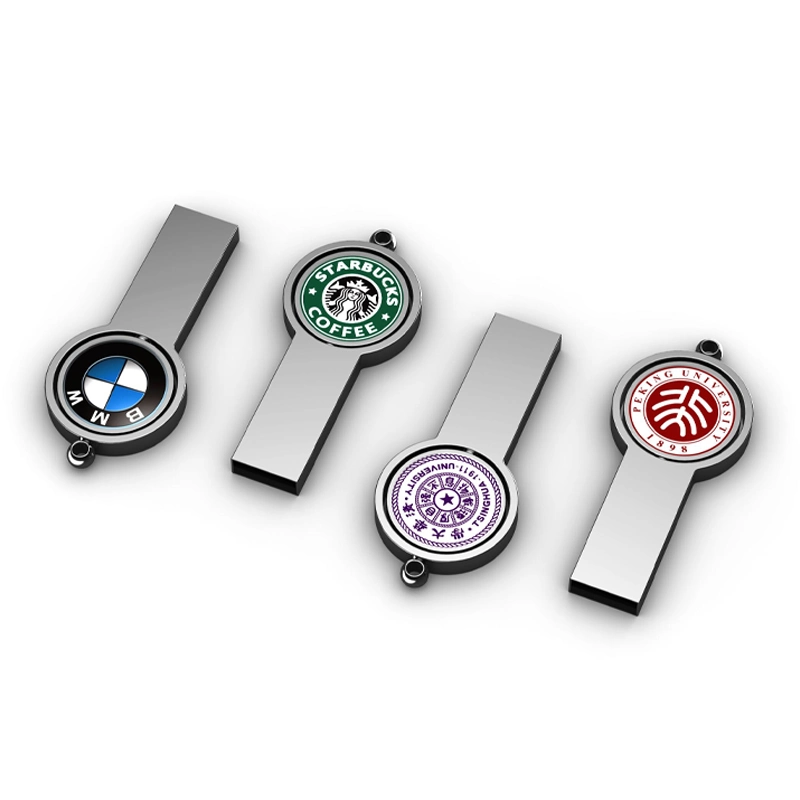 Logotipo personalizado de alta calidad Swivel USB 2,0 3,0 Stick 32GB 64GB 128GB Pen Drive Pendrive Metal Cle USB