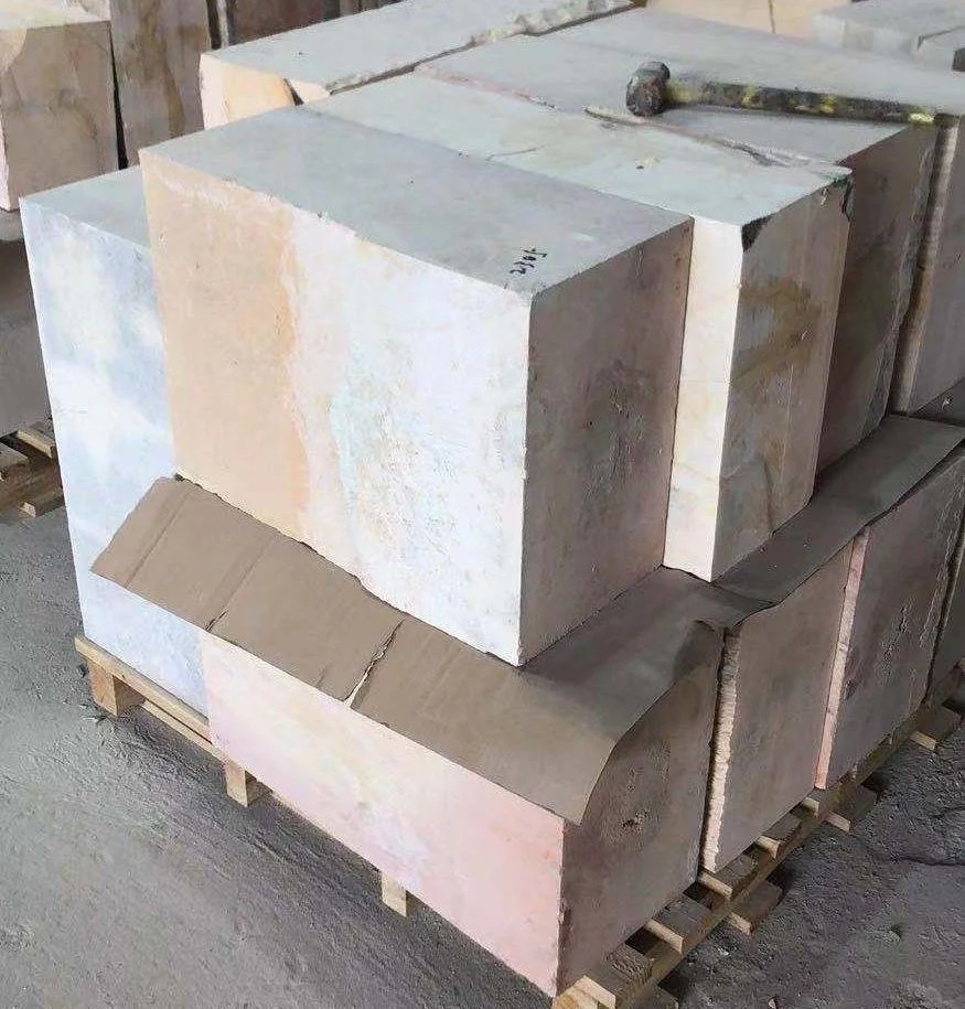 La brique réfractaire AZS réfractaire a utilisé le bloc AZS réfractaire moulé utilisé pour Four à verre flottant
