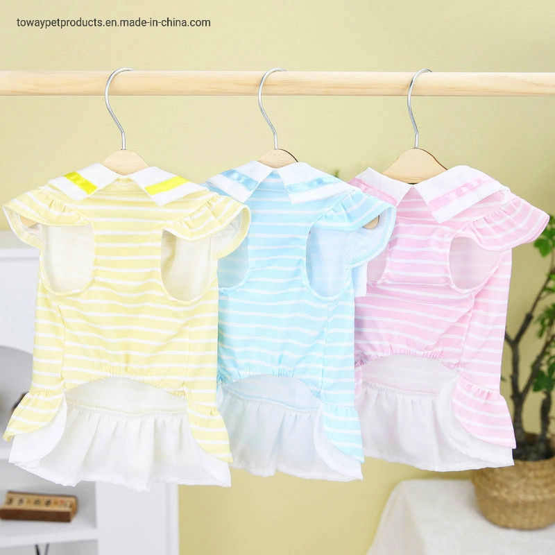 Trendy Design Stripes Pup Summer Clothes Pup Apparel Dog Dress