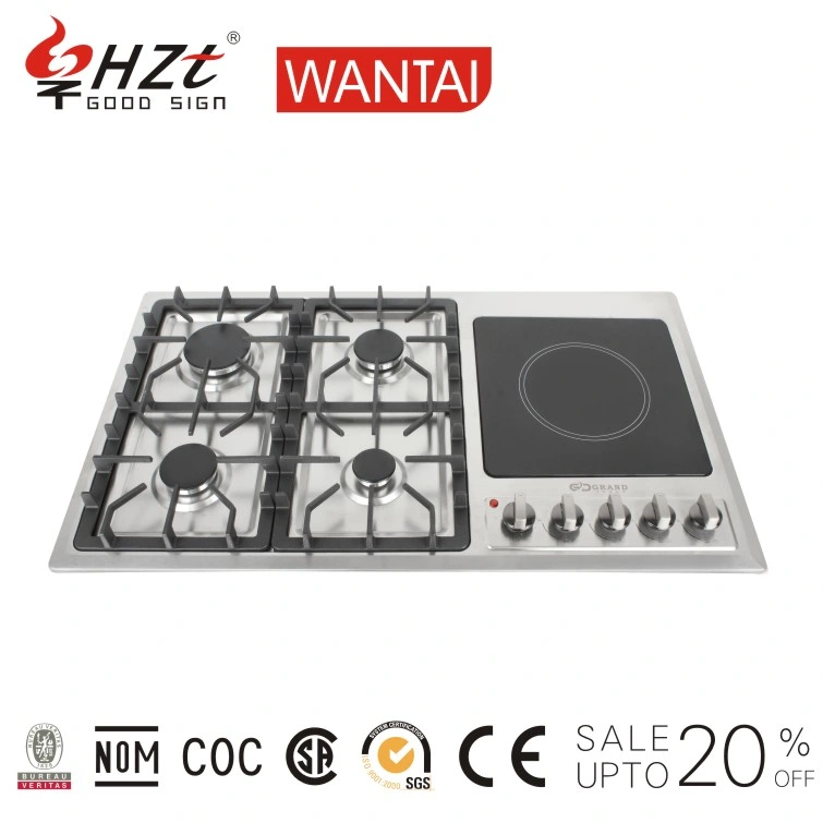 Kitchen Appliances Tempered Glass Panel Pulse Ignition Built in Gas Cooker with 4 Burner