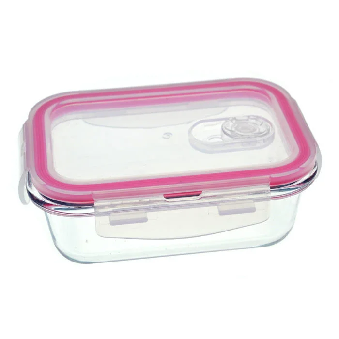 630ml Square Lunch Box Microondas vaso cuenco crujiente de vidrio con Cubierta