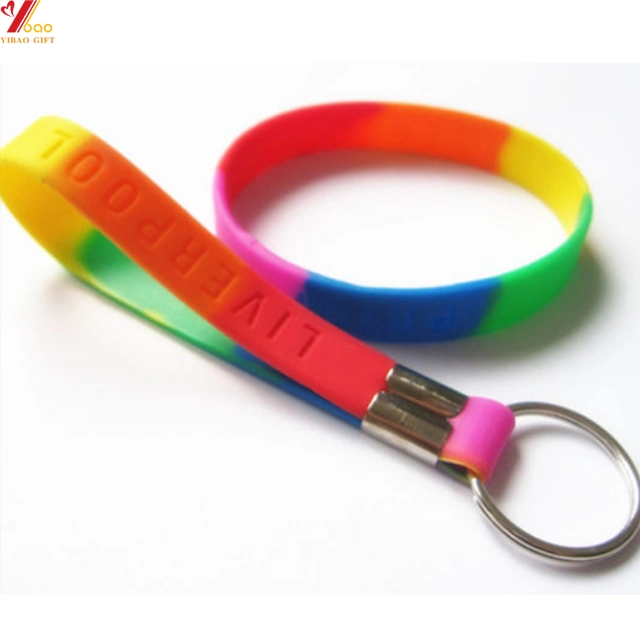 Customizable Silicone Wristand with Key Ring 3D Rubber PVC T Shirt Keychain with Hooks 3D Yellow Gas Cylinder Designs PVC Key Holders