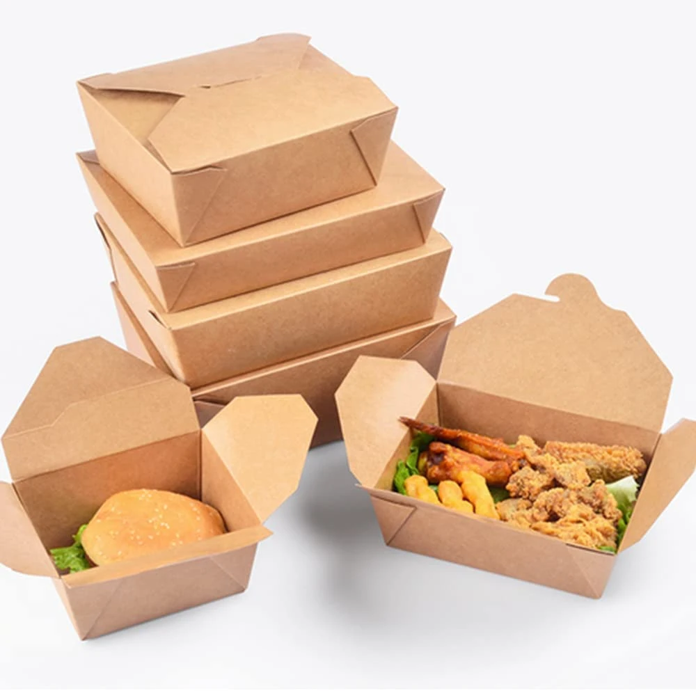 Factory Direct Recycled Material Paper Food Boxes Kraft Cookie Brown Paper Food Container