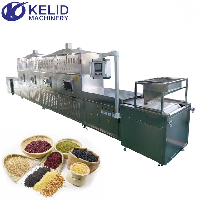 Industrial Tunnel Microwave Food Grain Nuts Spice Herbal Tea Leaves Powder Curing Sterilization Dryer Drying Machine