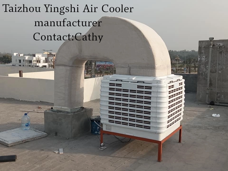 18000CMH 20000CMH 1.1 Kw 1.5 Kw Low Noise Energy Saving Wall Mounted Industrial Commercial Evaporative Swamp Duct Air Cooler with CE