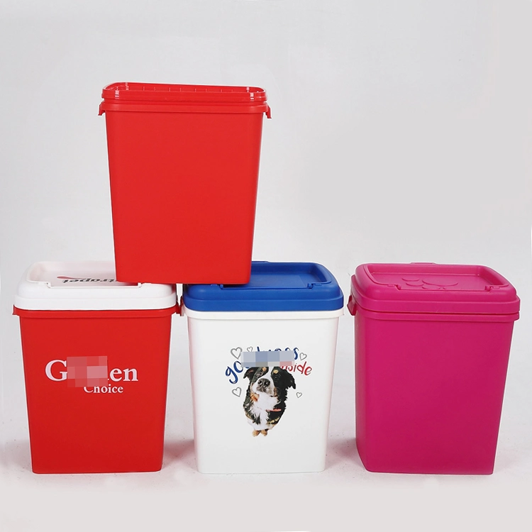 Factory 15kg Plastic PP Durable Cat Food Container with Lid