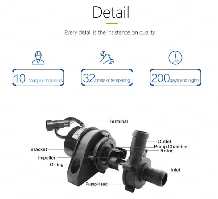 Electric Bus Water Webasto Heater Pump DC Brushless Motor, DC Motor 12V 24V DC