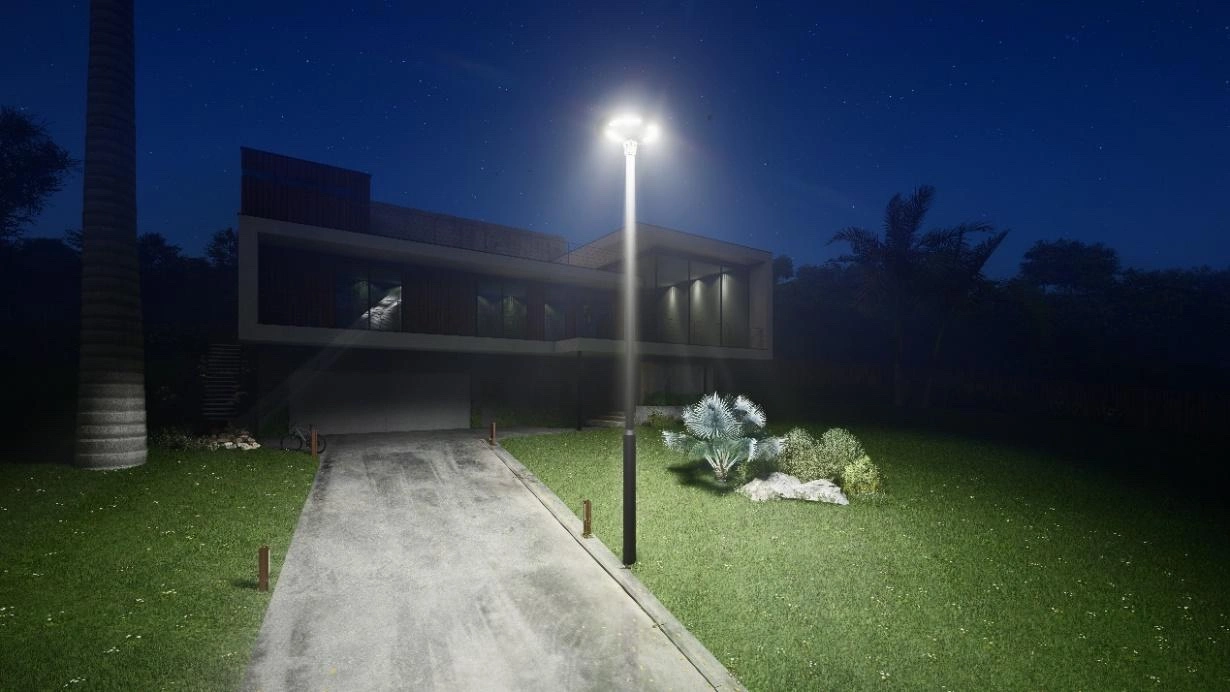 Solar al aire libre Luminaria LED integrado todo en un jardín de luz solar para la zona pública Camino Parque Jardín de pared LED de aluminio semáforo