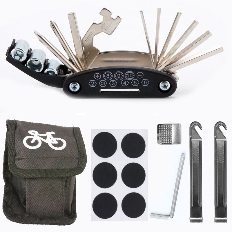 Multifunction Bicycle Accessories Portable Bicycle Repair Tool Kit Set Several in 1 Tools for Presta & Schrader Valve/Basic Customization ODM