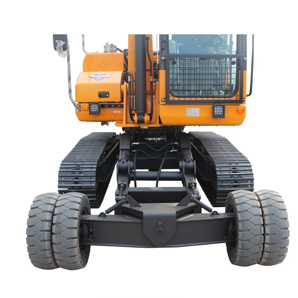 Rhinoceros Wheel-Crawler Excavator X9 with Breaker, Gripper, Auger