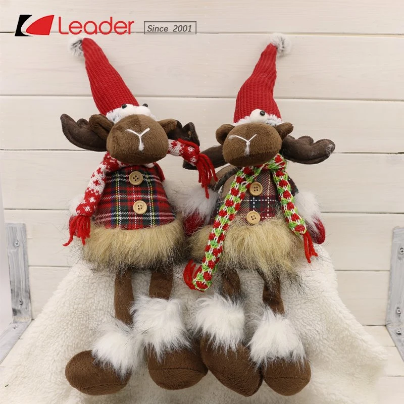 New Nordic Fabric Sitting Deer Figurine Craft with Metal Feet for Home Decoration and Christmas Gifts, Customize Your Swedish Dolls