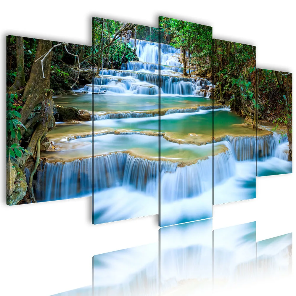 Custom Home Decoration Landscape Living Room Picture Prints 5 Piece Wall Art