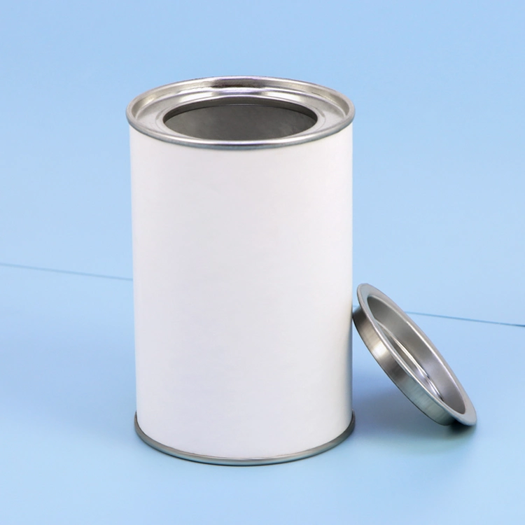 Firstsail Tinplate Cover Cylinder Cardboard Food Can Tea Wine Bottle Plain White Paper Packaging Box