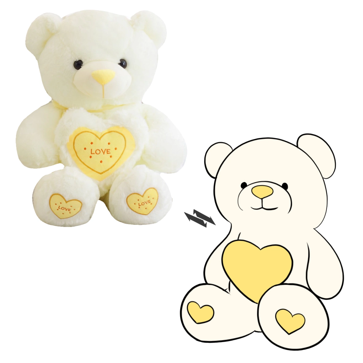 Caliente la venta de juguetes de peluche Peluche personalizado Ositos de peluche suave de San Valentín Corazón