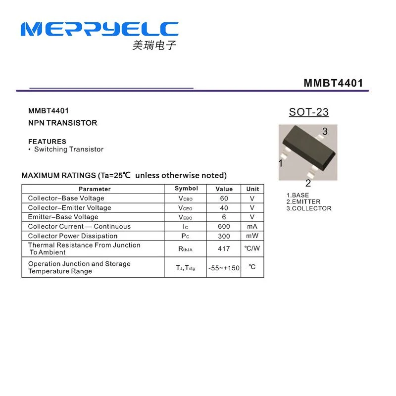 MMBT4401 SOT-23 NPN TRANSISTOR Halbleiterdiode