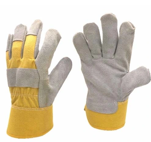 Cow Split Leather Full Palm Work Glove Heavy-Duty Safety Glove with CE Certificate