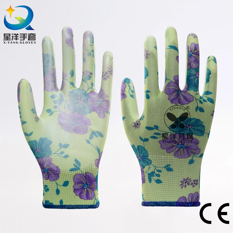 Hot Sale Industrial PU Top Fit Coated Safety Work Labor Gloves for Gardening