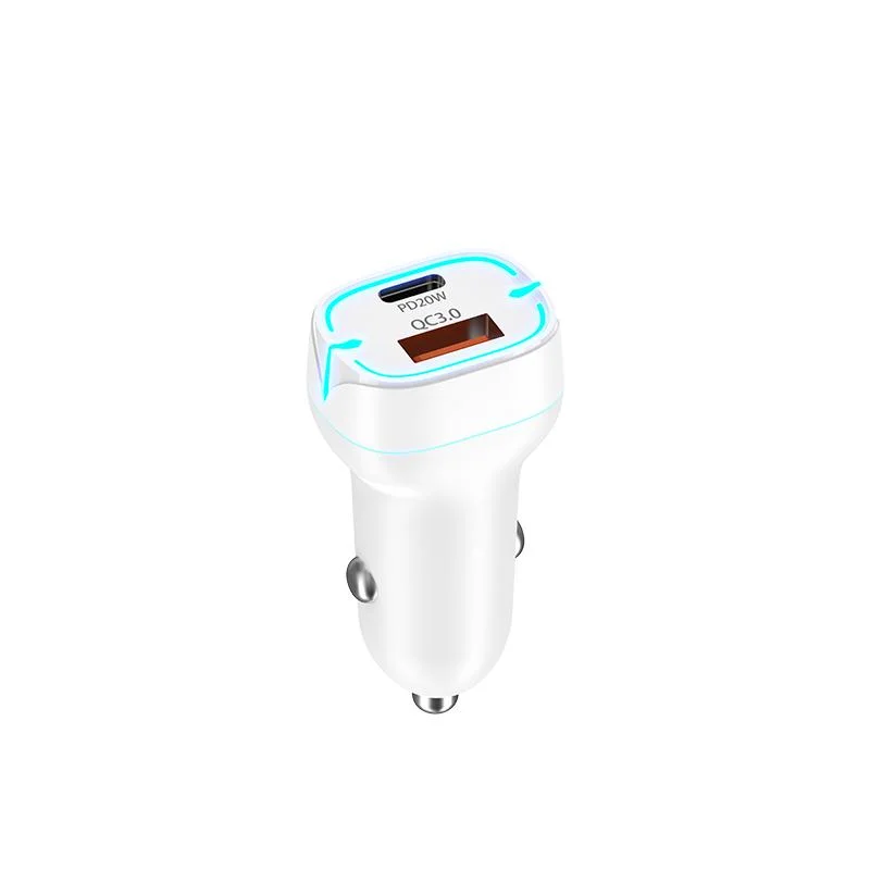 OEM de fábrica del teléfono móvil Dual USB 20W-C cargador de coche cargador rápido Pd