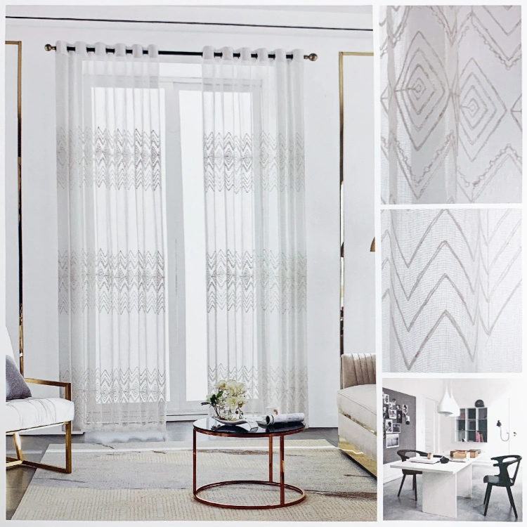 China Hotel Hospital Decorative Curtain Shower Lobby Curtains Polyester Transparent Cotton Fabric