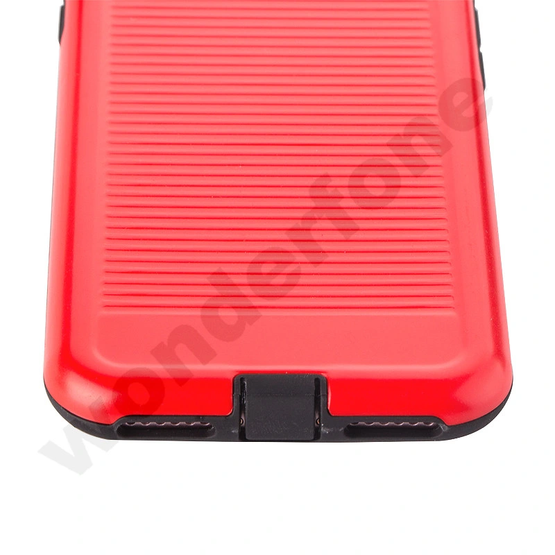 Plastic+TPU 2 in 1 Case with Dust-Proof Plug -Red