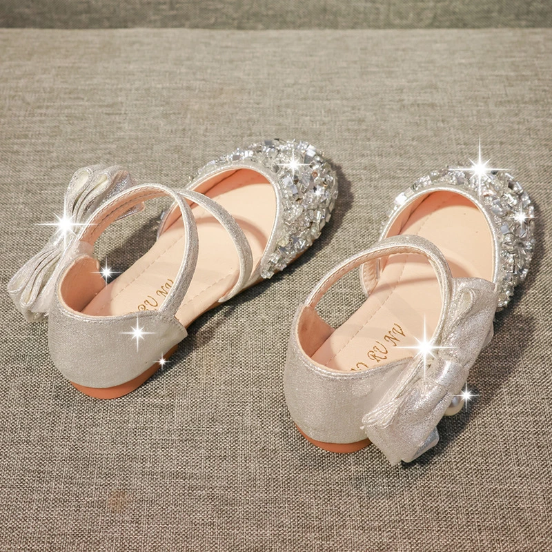 Baby Sandals Toddler Infant Kids Girls Fashion Princess Dance Leather Casual Bow Sequins Shoes Esg14034