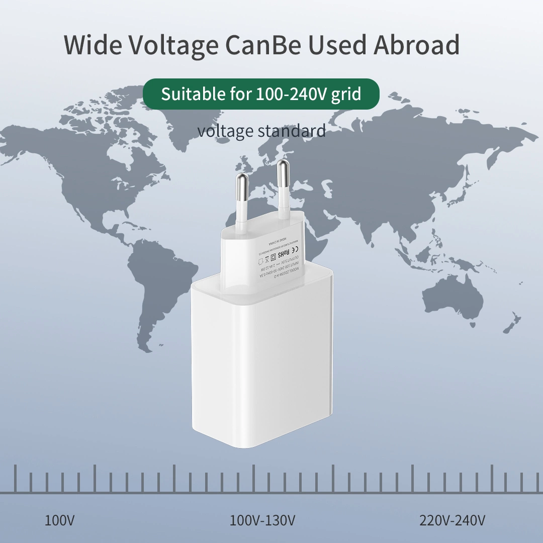 Schnellladegerät Adapter 12W USB-Anschluss Schnellladegerät Adapter Telefon Ladegerät 5. V/2,4A EU-STECKER