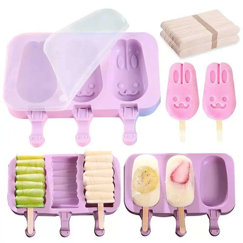 Food Grade BPA Free Large Homemade Silicone Ice Pop Popsicle Maker Molds