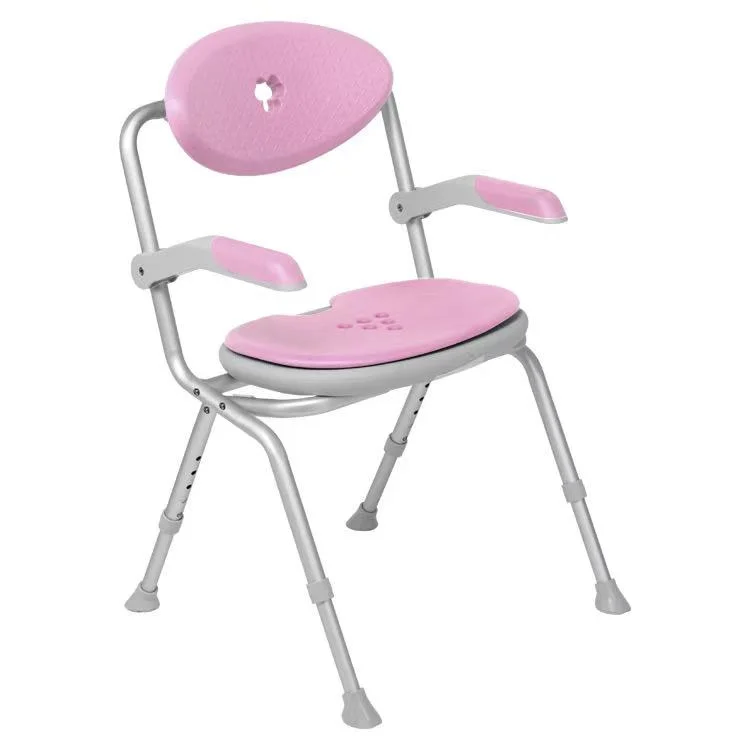 Folding Aluminum Toilet Shower Chair for Disabled People Aluminum Shower Commode Chair