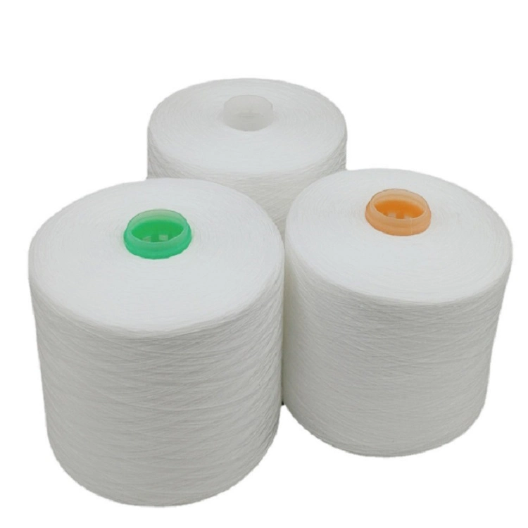 China Textile Manufacturer Wholesale/Supplier Raw White Spun Polyester Yarn 42s/2 Tfo Sewing Thread