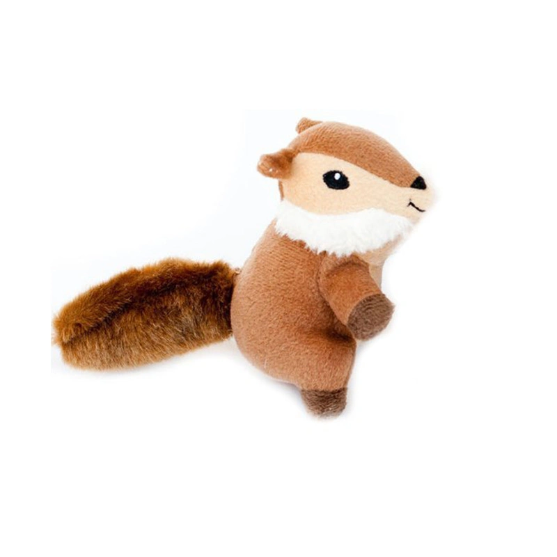 2022 New Arrival Stuffed Pet Hide-and -Seek -3 Little Squirrels with Tree House Set Plush Dog /Cat Chew Toy