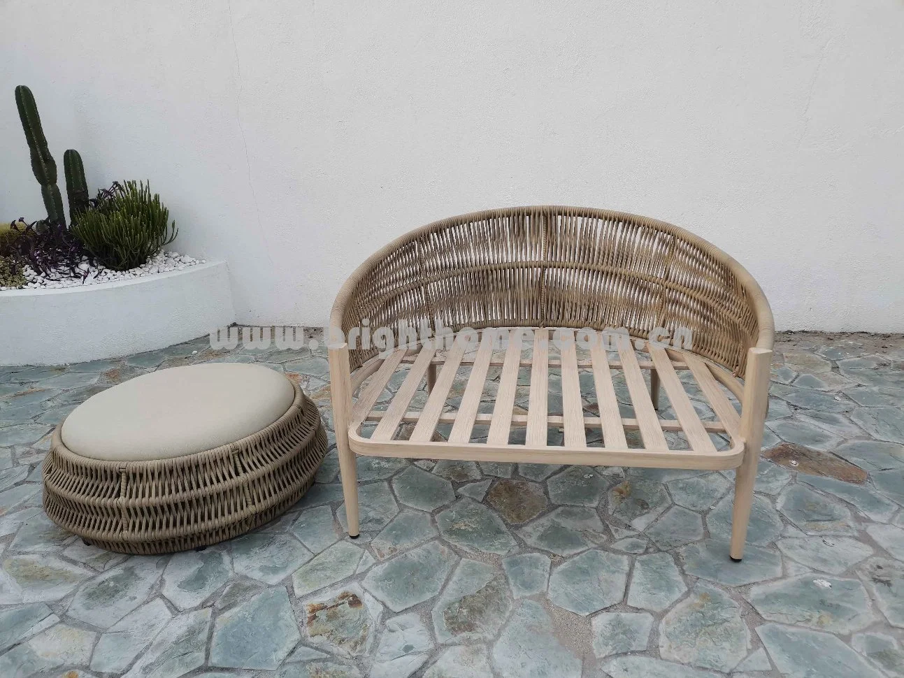 Aluminio nueva llegada PE Rattan muebles sofá ocio al aire libre